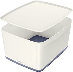 Leitz MyBox® L -säilytyslaatikko kannella, valkoinen/harmaa