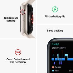 Apple Watch Series 8 (GPS + Cellular) 45 mm kullanvärinen ruostumaton teräskuori ja kullanvärinen milanolaisranneke (MNKQ3), kuva 8