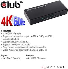 Club 3D HDMI 2.0 UHD Splitter -jakaja, kuva 4