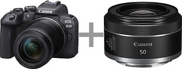 Canon EOS R10 + 18-150mm objektiivi + RF 50mm 1.8 STM