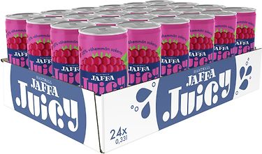 Jaffa Juicy Vadelma-sitrus -virvoitusjuoma, 330 ml, 24-pack