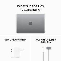Apple MacBook Air 15" M3 8 Gt, 2 Tt 2024 -kannettava, tähtiharmaa (MRYN3), kuva 9