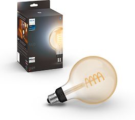 Philips Hue -filamenttiälylamppu, White ambiance, Filament Globe, E27, 9,5 cm