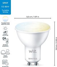 WiZ älylamppu, GU10, tunable white - valkoisen valon sävyt, Wi-Fi, 2700-6500 K, 345 lm, 2-pack, kuva 2