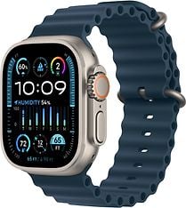 Apple Watch Ultra 2 (GPS + Cellular) 49 mm titaanikuori ja sininen Ocean-ranneke (MREG3)