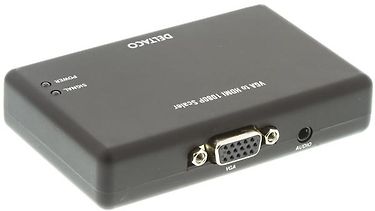 Fuj:tech signaalinmuuntaja VGA+audio -> HDMI, musta, kuva 2