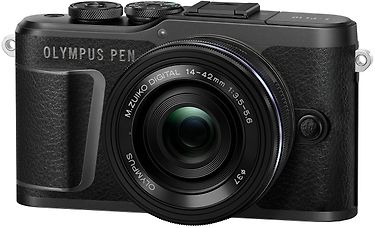 Olympus PEN E-PL10 -mikrojärjestelmäkamera, musta + pannukakkuobjektiivi