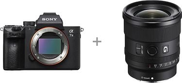Sony A7 III -järjestelmäkamera + 20mm f/1.8 -objektiivi