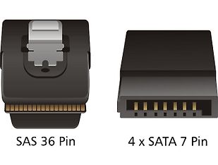 DeLOCK Mini SAS 36pin (SFF8087) -> 4 x SATA     -kaapeli, 50cm, kuva 2