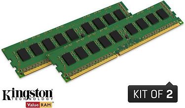 Kingston ValueRAM 16 GB KIT (2 x 8 GB) 1600 MHz NON-ECC DDR3, CL11 -muistimodulipaketti