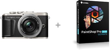 Olympus PEN E-PL9 -mikrojärjestelmäkamera, musta + pannukakkuobjektiivi + Corel PaintShop Pro 2020 Ultimate -kuvankäsittelyohjelmisto, kuva 2
