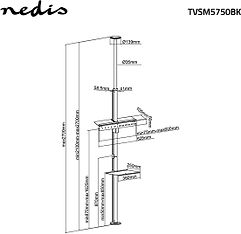 Nedis pylvästeline 37-70" televisiolle, kuva 5
