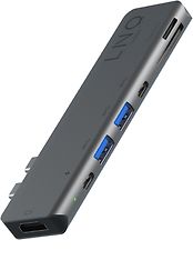 LINQ 7 in 2 USB-C Macbook® Pro Multiport Hub -adapteri, tähtiharmaa, kuva 3