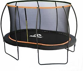 KARHU Blackline Oval -trampoliini, 366 x 240 cm + suojaverkko
