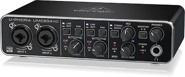 Behringer U-Phoria UMC204HD -äänikortti USB-väylään