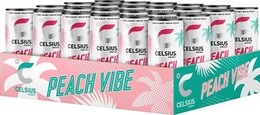 Celsius Peach Vibe -energiajuoma, 355 ml, 24-pack