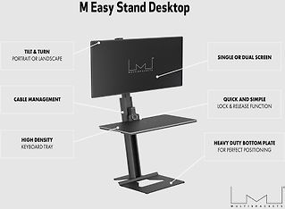 Multibrackets Easy Stand Desktop -työpistetaso pöydälle, musta, kuva 7