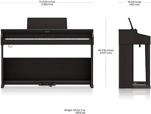 Roland RP701 -digitaalipiano, valkoinen, kuva 8