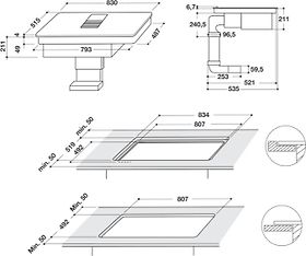 Whirlpool WVH 92 K F KIT/1 -induktiotaso liesituulettimella, 80 cm, kuva 14