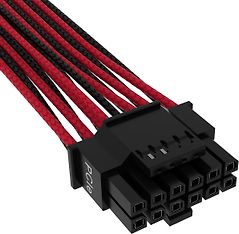 Corsair Premium Individually Sleeved 12+4pin PCIe Gen 5 12VHPWR 600W -kaapeli, punainen/musta, kuva 3