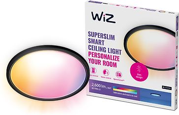 WiZ SuperSlim kattovalaisin, pyöreä, musta, WiFi, 22 W, RGB, 2200-6500 K, 2600 lm, kuva 3