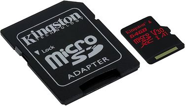 Kingston 64 Gt microSD Canvas React UHS-I Speed Class 3 (U3) -muistikortti, kuva 2