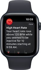 Apple Watch SE (GPS) 44 mm keskiyönsininen alumiinikuori ja keskiyönsininen urheiluranneke (MNK03), kuva 6