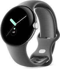 Google Pixel Watch WiFi  -älykello, 41 mm, Polished Silver / Charcoal