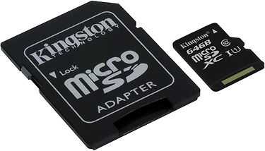Kingston 64 Gt microSD Canvas Select UHS-I Speed Class 1 (U1) -muistikortti, kuva 2