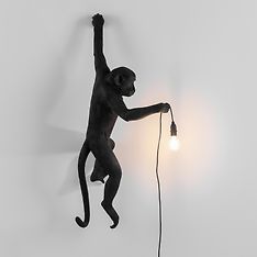 Seletti The Monkey Lamp Hanging Left-seinävalaisin, musta, kuva 9