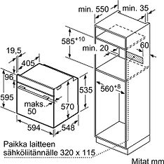 Bosch HBG5375B0S Serie 6 -erillisuuni, musta ja Bosch BFL554MB0 Serie 6 -mikroaaltouuni, musta, kuva 9