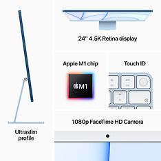 Apple iMac 24" M1 512 Gt -tietokone, hopea (MGPD3), kuva 6