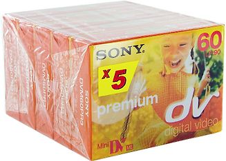 Sony 5DVM-60PR4 5 kpl Mini-DV nauha 60 min, 5 kpl paketti