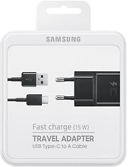 Samsung Fast Charge 15W -pikalaturi, Type-C -kaapelilla, musta, kuva 4