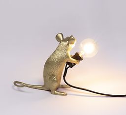 Seletti The Mouse Lamp Gold Mac -pöytävalaisin, kulta, kuva 4