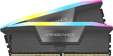 Corsair Vengeance RGB DDR5 5600 MHz CL36 32 Gt -muistimodulipaketti, harmaa, kuva 2