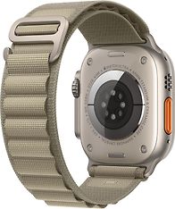 Apple Watch Ultra 2 (GPS + Cellular) 49 mm titaanikuori ja oliivinvihreä Alpine-ranneke, suuri (MRF03), kuva 3