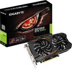 Gigabyte GeForce GTX 1050Ti GV-N105TWF2OC-4GD 4096 Mt -näytönohjain PCI-e-väylään