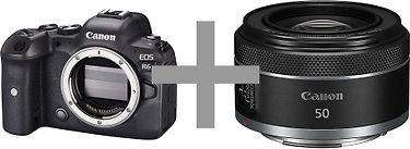 Canon EOS R6 -järjestelmäkamera + RF 50mm 1.8 -objektiivi