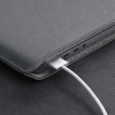 Woolnut Leather Sleeve -suojatasku 16" MacBook Pro, harmaa, kuva 6