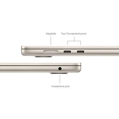 Apple MacBook Air 15" M3 8 Gt, 256 Gt 2024 -kannettava, tähtivalkea (MRYR3), kuva 7
