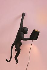 Seletti The Monkey Lamp Sitting -pöytävalaisin, musta, kuva 9
