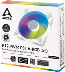 Arctic P12 PWM PST A-RGB 0dB -tuuletin, 120 mm, valkoinen, kuva 3