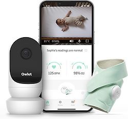 Owlet Monitor Duo: Smart Sock 3 + Cam 2 -älysukka + itkuhälytin, Mint