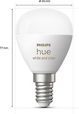 Philips Hue White and Color Ambience Luster älylamppu, E14, P45, 470 lm, 2200-6500 K, kuva 3