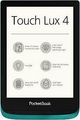 PocketBook Touch Lux 4 - e-kirjojen lukulaite, musta/turkoosi