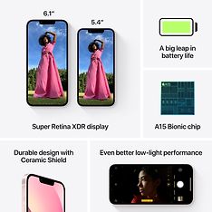 Apple iPhone 13 mini 128 Gt -puhelin, pinkki, kuva 7
