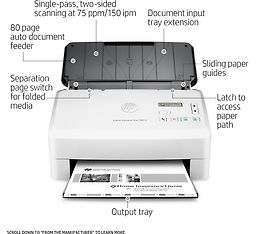 HP Scanjet Enterprise Flow 7000  S3 Sheet-Feed Scanner -asiakirjaskanneri, kuva 10