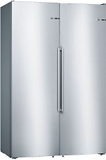 Bosch KSV36AIEP Serie 6 -jääkaappi, teräs ja Bosch GSN36AIEP Serie 6 -kaappipakastin, teräs