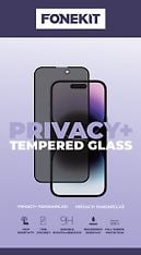 FoneKit Privacy+ Full Cover -panssarilasi, iPhone 13 Pro Max / 14 Plus, musta, kuva 3